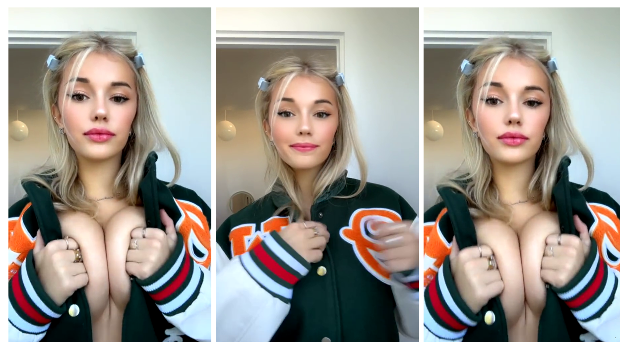 Breckie Hill Topless Show Big Tits