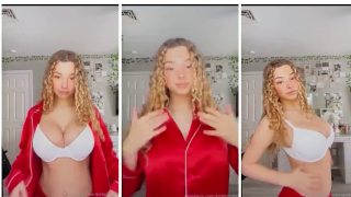 Kira Pregiato Red Pajamas Strip Onlyfans Video