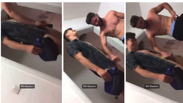 Straight rugby player Tom Garratt playing with a cock video viral