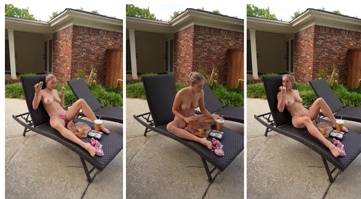 Grace Charis Topless Show Big Tits Outdoor Video