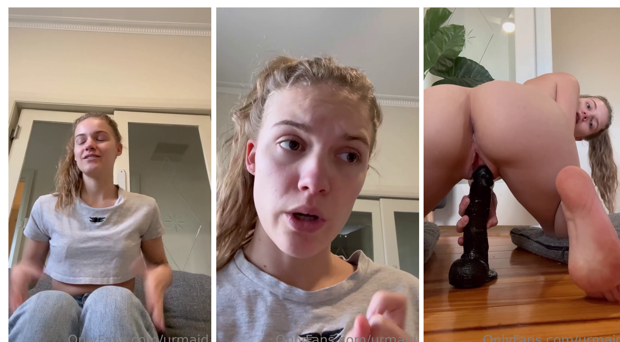 Urmaid Black Dildo Rides Her Pink Pussy Onlyfans